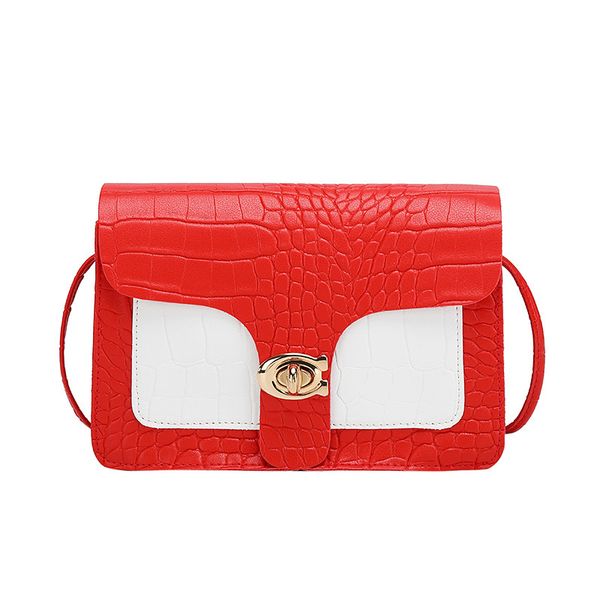 

lady cool contrasting color lock shoulder square sling bag summer and autumn new lady messenger bag designer bags luxury bag