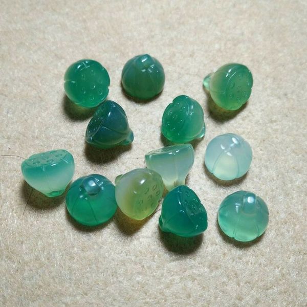 

natural green agate carved dongling jade lotus diy pendant accessories diy accessories lotus jade pendant, Silver
