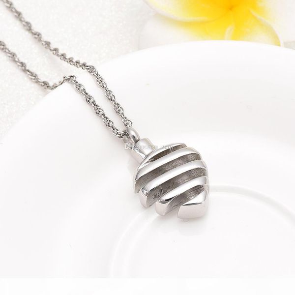 

trendy stainless steel personalized heart cremation pendant memorial necklace ashes holder urn funeral keepsake jewelry, Silver