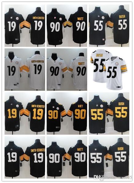 

mens женин молодежи пибђѬг steelers 19 juju ми-ђеѬ 90 t.j. watt 7 бен ѬелибеѬгеѬ 55 devin, Black;red