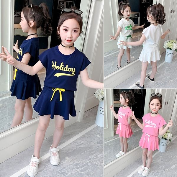 

8gtjs girls online red summer clothes 2020 new clothes women's big children's sports foreign children's suit skirt style girl