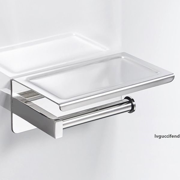 

bathroom stainless steel toilet roll holder wall mount wc paper phone holder tissue boxes kitchen paper towel holder t200425