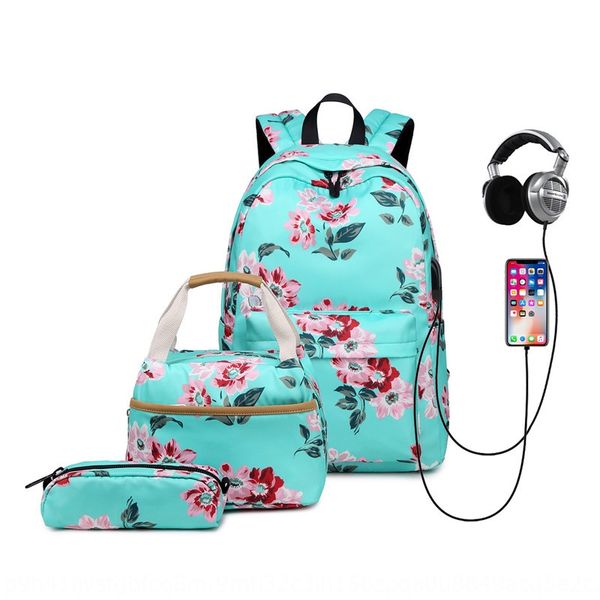 

2020 новый портфель печататься открытым рюкзак женского студента школьного многофункционального рюкзак путешествия, White