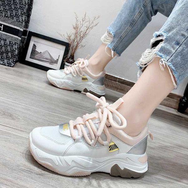 

women fashion sneakers summer mesh breathable light popular shoes woman casual shoes thick bottom non-slip flats, Black