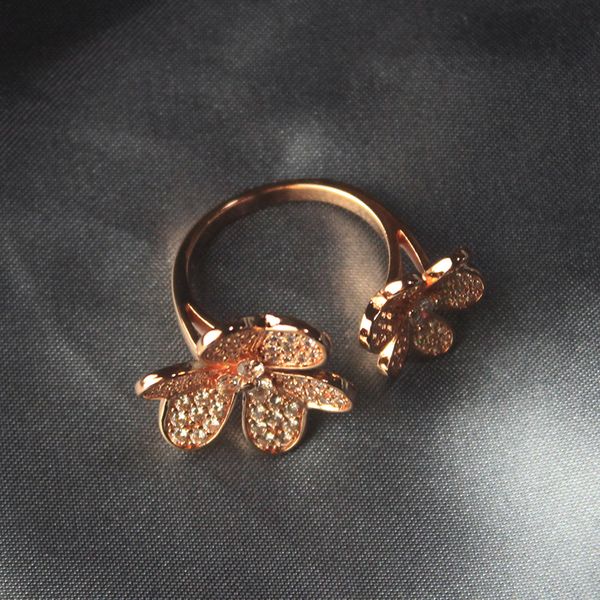 

2020 womens clover rings for lover rose gold charms valentine's day fine jewelry diamond open size ring1, Silver