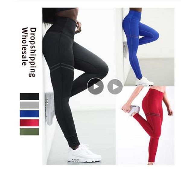 

2020 fashion push up sport yoga leggings women workout leggings slim leggings polyester v-waist jeggings women pencil pants, White;red