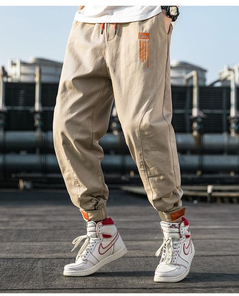 

velcro письмо mens cargo pants four seasons high street дизайнерские брюки сними solid color скейтборд гарем, Black