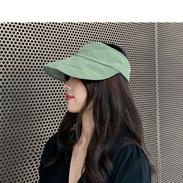 

women's simple fashion sun korean solid color all-match empty hat travel holiday thin sun hat, Blue;gray