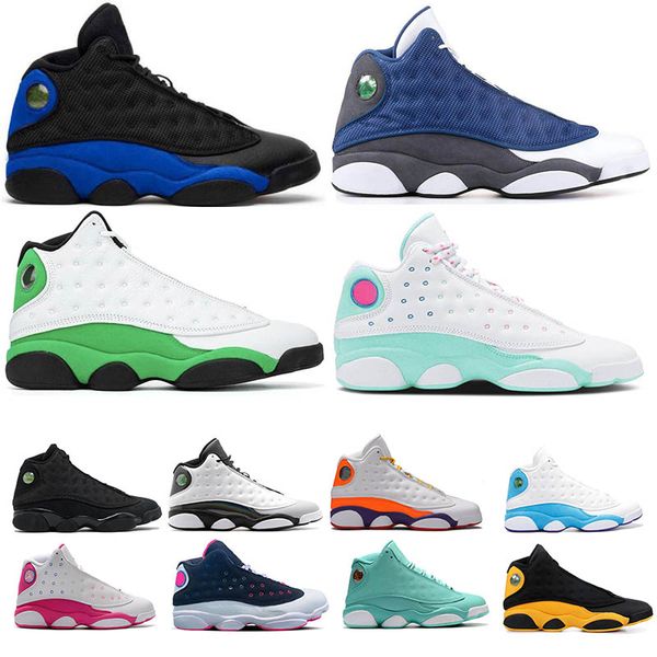 

hyper royal aurora luck green 13 13s men women basketball shoes flint cap and gown black cat court purple defining moments sport sneakers
