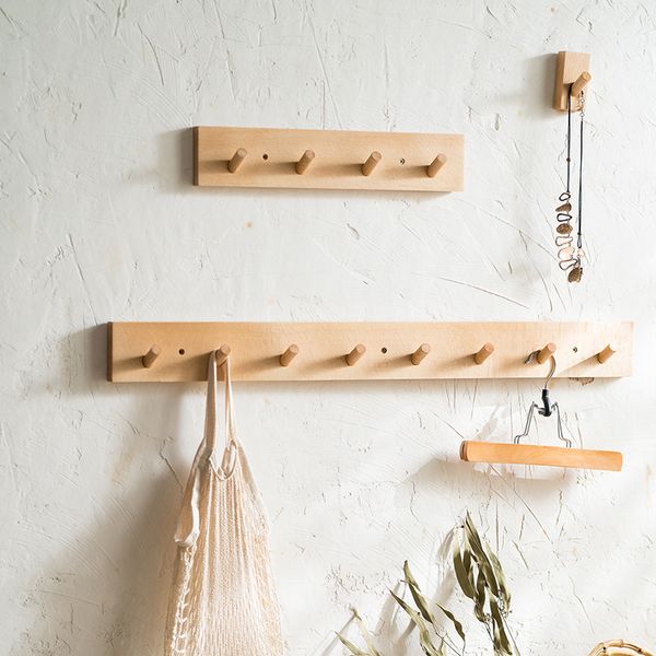 

log coat hook natural wooden wall hanger hook hat clothes bag rack storage shelf key holder organizer for hanging