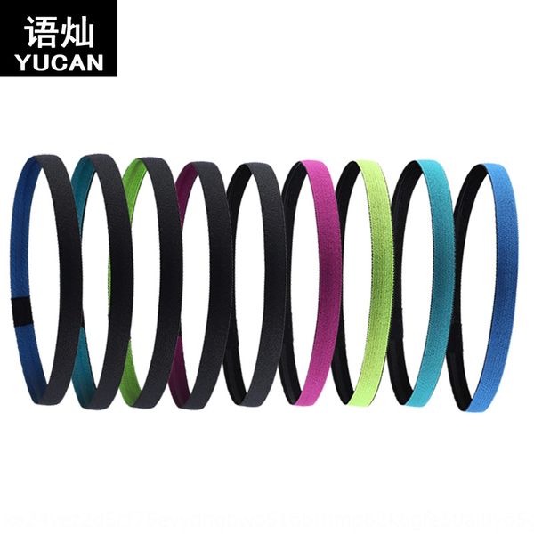 

bqei6 outdoor soft equipment riding sports headb non-slip running solid silica gel silica gel color sweat-guiding and sweat-relieving belt s, Yellow;black