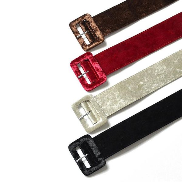 

1 pcs wide belt female dress belts waistband wide buckle velvet belt fashion decorate hot, Black;brown