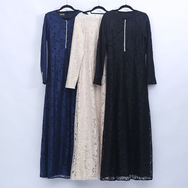 

plus size vestidos sukienki maxi lace dress high waist women ladies dresses long sleeve vestido longo robe longue femme elbise