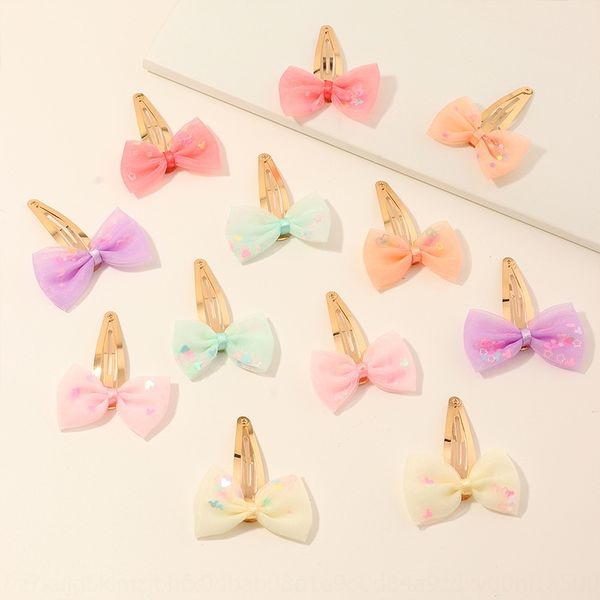 

parent-child colorful lace hairpin butterfly hairpin yarn bow bb hair lace girl baby side clip bangs clip broken hair card, Slivery;white