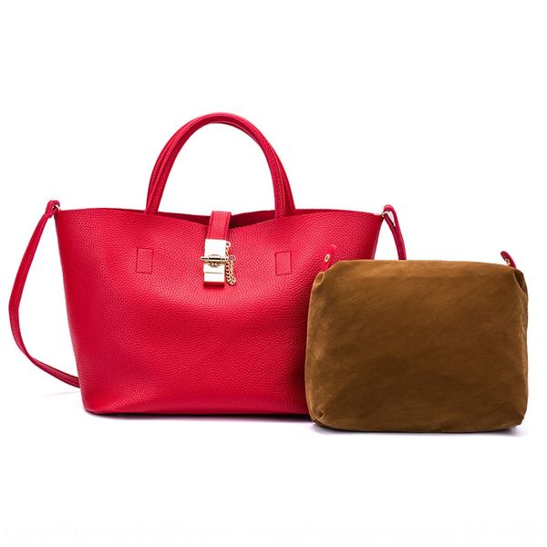 

women's 2020 new fashion lock bucket postman package postman package mother bag casual litchi single shoulder messenger bag