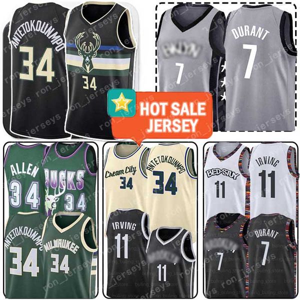 

giannis 34 antetokounmpo jersey kevin 7 durant kyrie jerseys 11 irving ray 34 allen 2020 basketball jerseys, Black;red
