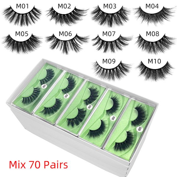 

eyelashes natural long 3d mink lashes hand made false eyelashes full strip lashes makeup fake eyelashes 70 pairs dhl