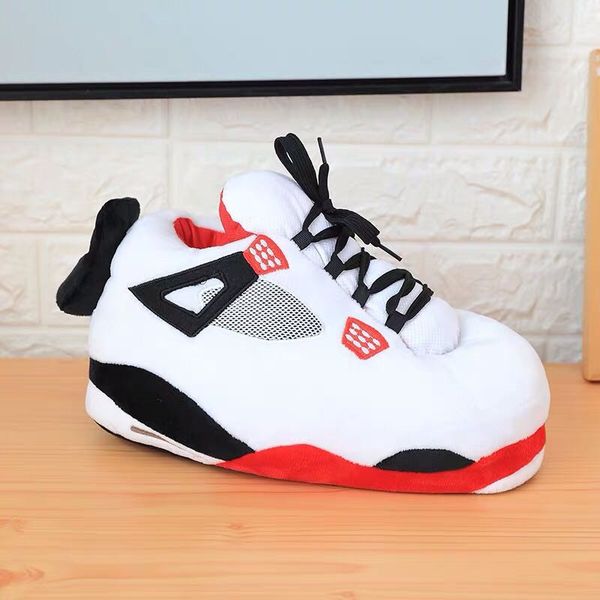 

women's/men winter cotton shoes cute cartoon animal warm home plush shoes woman male foam sneakers bread fat slippers size 36-43, Black