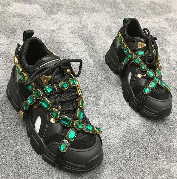 

flashtrek designer sneaker with removable crystals mens luxe designer shoes casual fashion luxe designer womens shoes sneakers, Black;grey