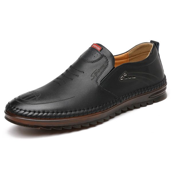 

fashion leather shoes men loafers flat non-slip mens casual shoes male footwear black brown ka2488