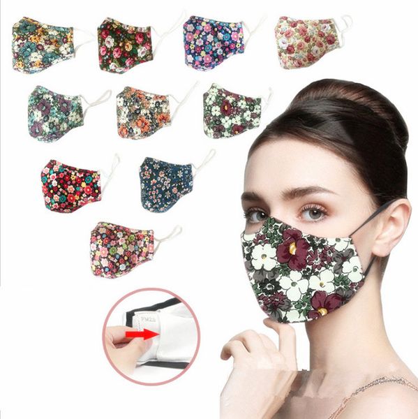 

floral print mask breathable foldable mouth masks anti dust washable reusable sunscreen masks face mask without filter designer mask