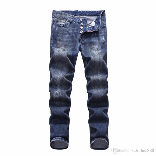 

2020 new fashion jeans hip hop mens designer clothes new fashion distressed ripped skinny denim mens skinny jeans men pants, Blue