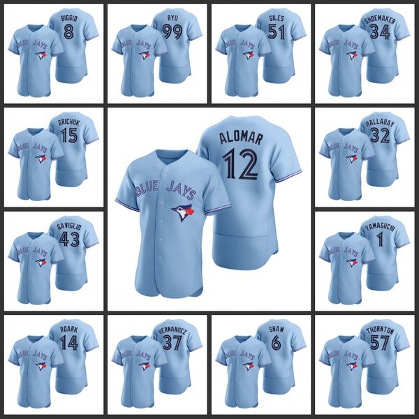 

toronto blue men jays shun yamaguchi matt shoemaker randal grichuk trent thornton authentic 2020 alternate women youth jersey, Black;red