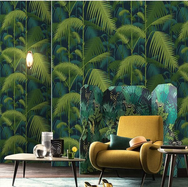 estilo do Sudeste Asiático wallpaper folha de bananeira folhas grandes nórdicos 3d sala de estar quarto fundo TV wallpaper