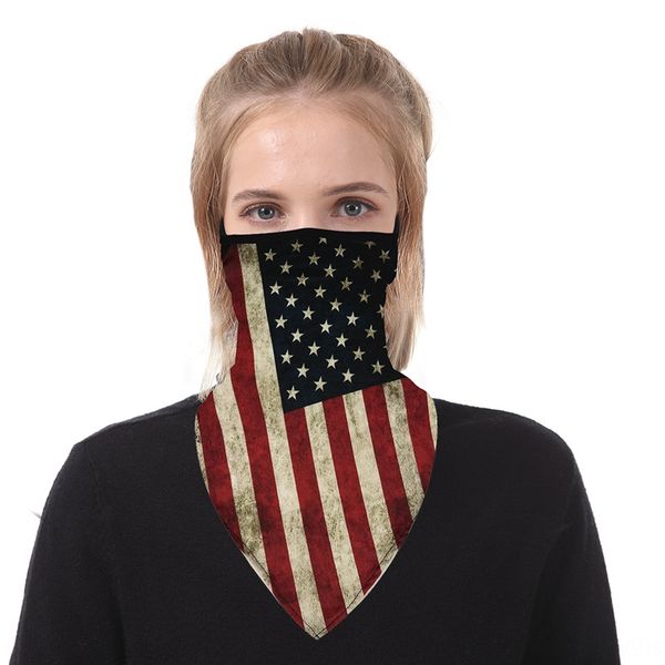 

american digital ear-hanging printing multi-function scarf triangular scarf outdoor riding ear-hanging insect-proof mask