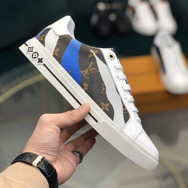 

2021-2020f new limited edition luxury design mens leather printed sneakers all -match fashion mens casual shoes mens banquet shoes size :38, Black
