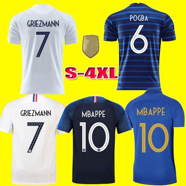 

19 20 21 two stars 2 griezmann mbappe kids france soccer jersey boys child pogba short sleeve football shirt maillot de foot 2019 jersey, Black;yellow