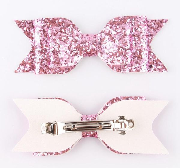

girls sequin big bow hairclips kids glitter pinzas para el pelo del arco madchen hair clip shiny butterfly headdress girls bow hair clips, Black;brown