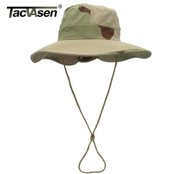 

tacvasen camouflage boonie hat men's summer flat sniper tactical caps wide brim sun proof fish bucket hats camo sun hat, Blue;gray