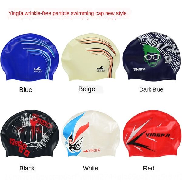 

yingfa yingfa силиконового водонепроницаемые морщин частиц для мужчин и женщин, взрослых среднего силикон шапочки для плавания шапочки для п