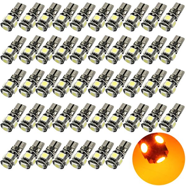 

wholesale yellow car error canbus t10 194 168 2825 w5w 5smd led bulbs no error dome door courtesy light license plate light dc 12v