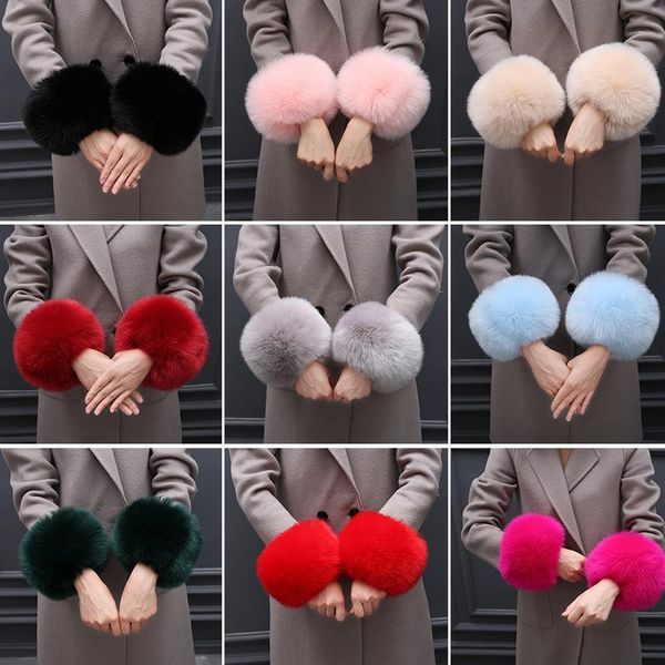 

повелительница аксессуары одежда подогреватели ложные меховые манжеты перчатки рукав поддельные манжет крупногабаритные лисица волосы брасле, Blue;gray