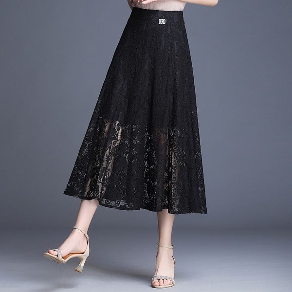 

u5lzf 2020 spring / summer a- линия платья кружево кружева нового gouhua полых из a- линии юбки женщины высокой талии большого качели середи, Black