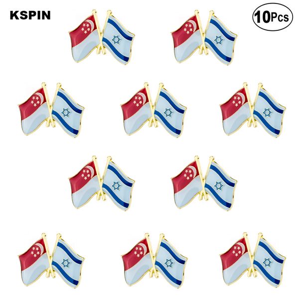 

singapore & israel friendship flag lapel pin flag badge brooch pins badges 10pcs a lot, Gray