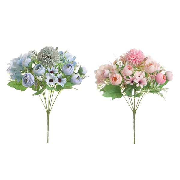 

2pcs 7 bunches of artifical bracketplant hanging garland art pink blue