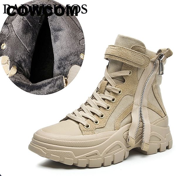 

cowcom women boot red boots 2020 spring autumn shoes boots women's shoes hip-hop original hostel sports cb, Black