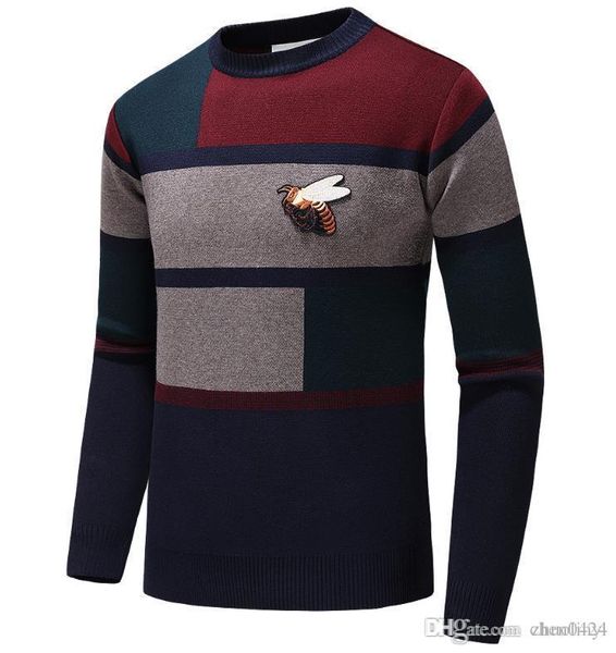 

brand new high-end casual men's knit pullover men's wear designer knitted thermal sweater -xxxl, #14, White;black