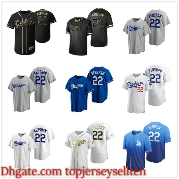 

los angeles dodgers men women youth 22 clayton kershaw 2020 authentic baseball jersey, Black