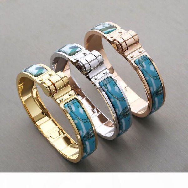 

2019 luxury designer jewelry women bracelets blue buckle designer bracelet fashion charm bracelet h bangle, Black