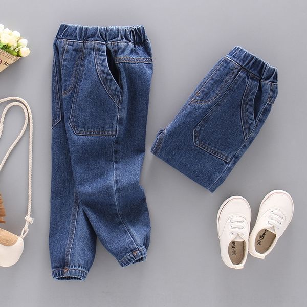 

autumn clothing men's jeans pure color jeans children's panty children's pants all-match autumn student pants goods, Blue