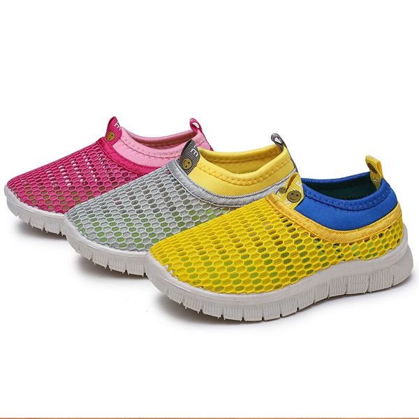 

kids summer sport shoes mesh children shoes summer breathable mesh net cloth kids sports casual boys girls sneakers, Black