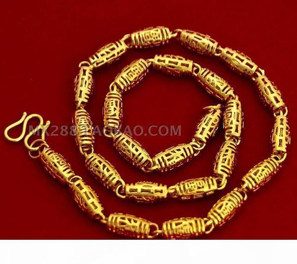 

buy fine yellow gold jewelry heavy mens 24k yellow solid gold gf chain necklace wide 7mm length 50cm weight 36.5g, Silver