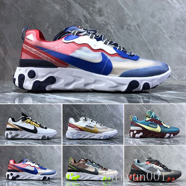 

react element 55 87 running shoes for men women triple black royal tint metallic gold mens trainer sports sneakers runners t-6fr