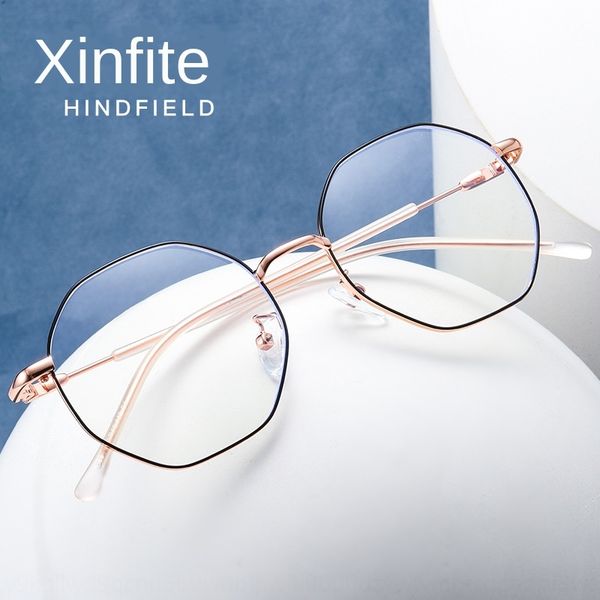 

new anti-blue light plain personalized polygon plain men's and women's universal frame glasses metal glasses frame, Silver