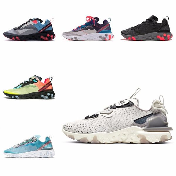 

new ashion react element running shoes fo men women light bone triple black royal solar team red mens trainers sports sneaker runner s#07347