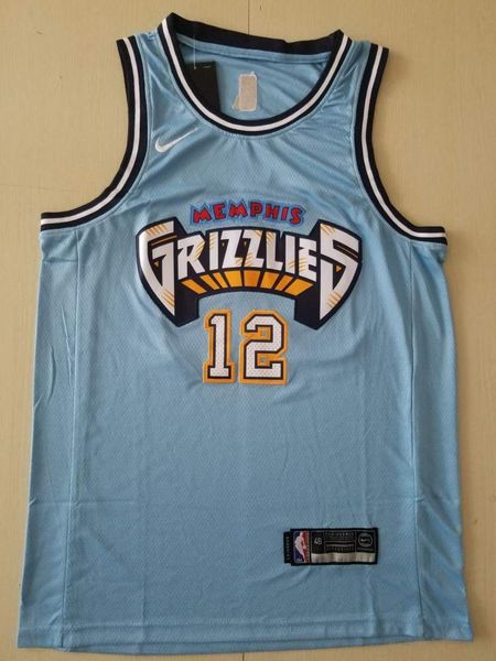 

2020 men's ja morant suture light blue stitched jersey, Gray